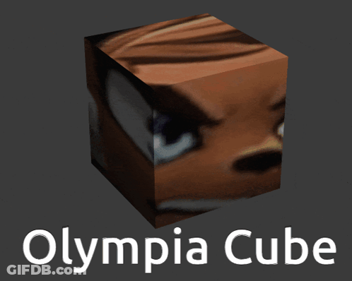 Olympia Cube With Picture Of Person GIF