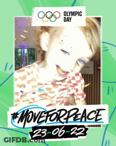 Olympic Day Poster With Young Boy GIF