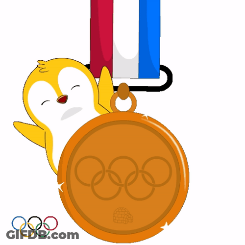 Olympic Rings Bronze Medalist Penguin GIF