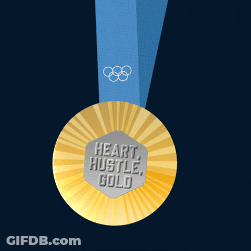 Olympic Rings Heart Hustle Gold GIF