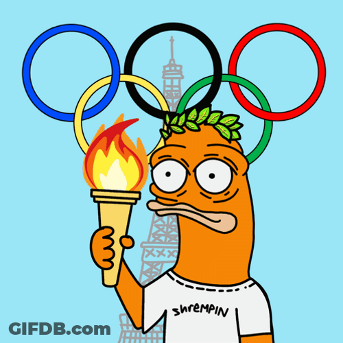 Olympic Rings Holding The Torch GIF