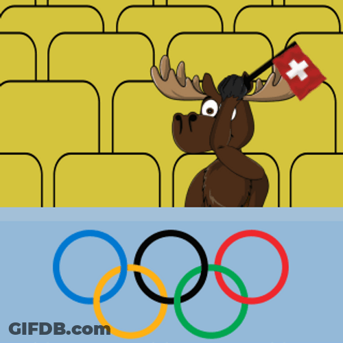 Olympic Rings Moose Cheering Switzerland GIF
