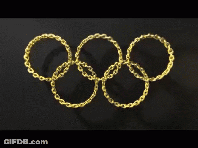 Olympic Rings On Gold GIF