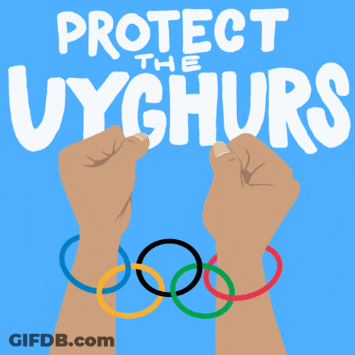 Olympic Rings Protect The Uyghurs GIF