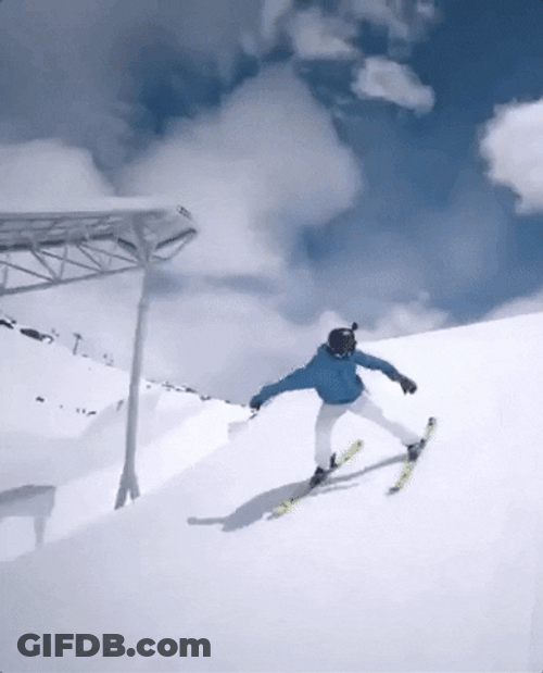 Olympics Ski High Five GIF