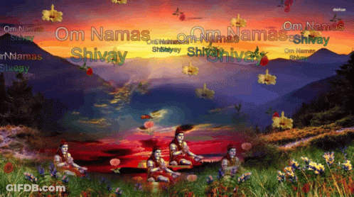 Om Namas Shivay Is Written On The Bottom Of A Painting GIF