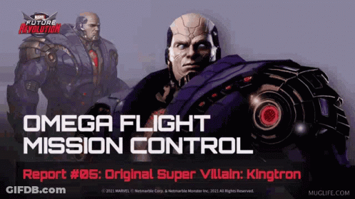 Omega Flight Mission Control Report # 05 Original Super Villain : Kingtron GIF