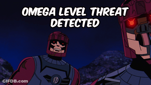 Omega Level Threat Detected Cartoon Poster GIF