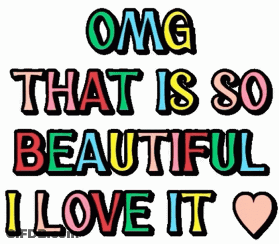 OMG It's Beautiful Rainbow Color Text GIF