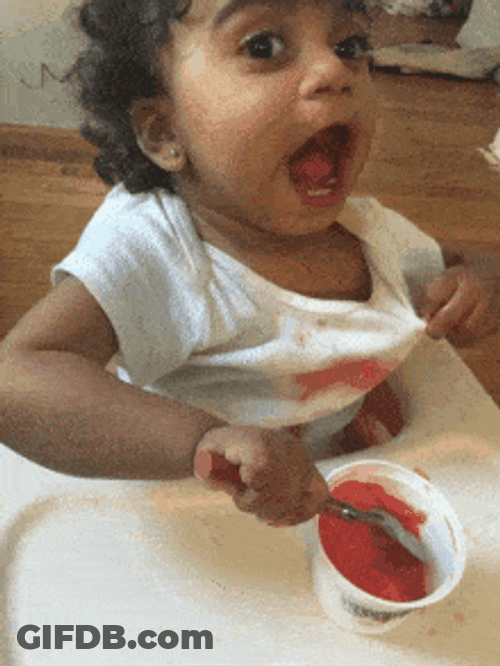Omg Reaction Cute Kid Eating GIF