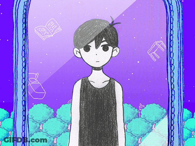 Omori Staring At Mirror GIF
