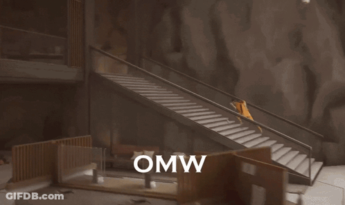 Omw On Wall Next To Person GIF