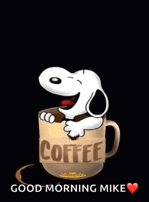 On A Tuesday Snoopy In Cup GIF