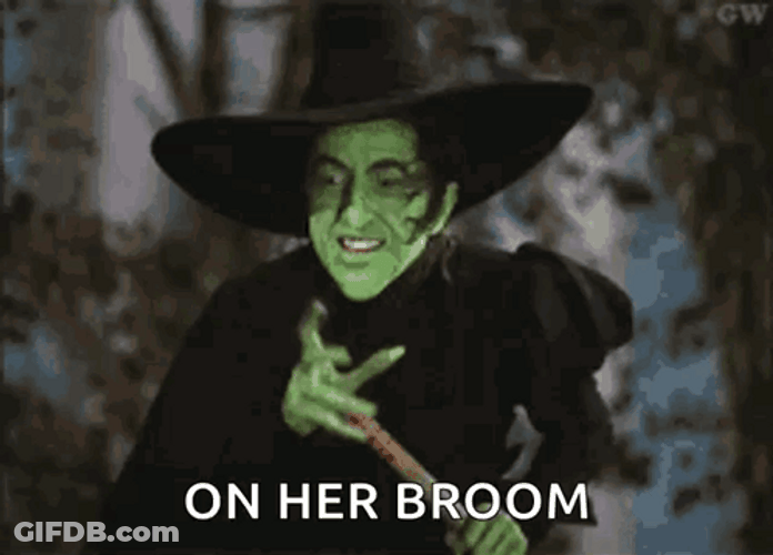 On Her Broom Wicked Witch Of The West GIF
