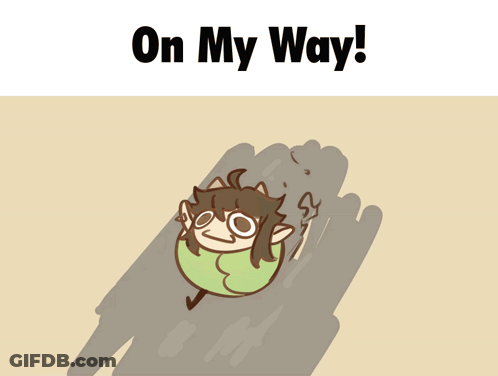On My Way Cartoon Drawing GIF