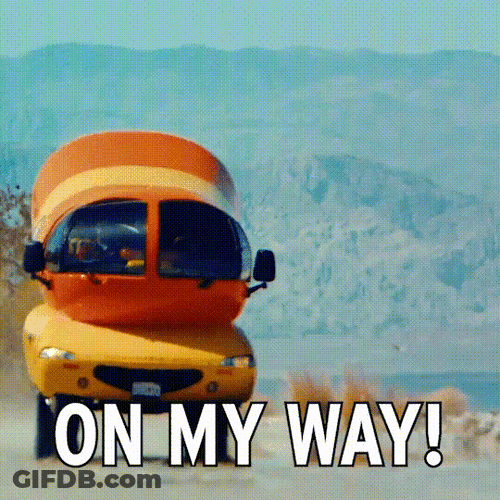 On My Way Hotdog Shaped Bus GIF