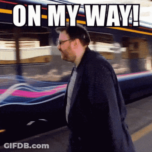 On My Way Man Entering Train GIF