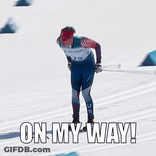 On My Way Snow Sledding Man GIF