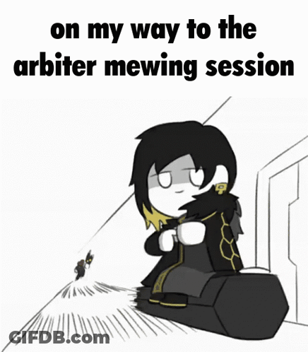 On My Way To The Arbiter Mewing Session Cartoon Of A Person GIF