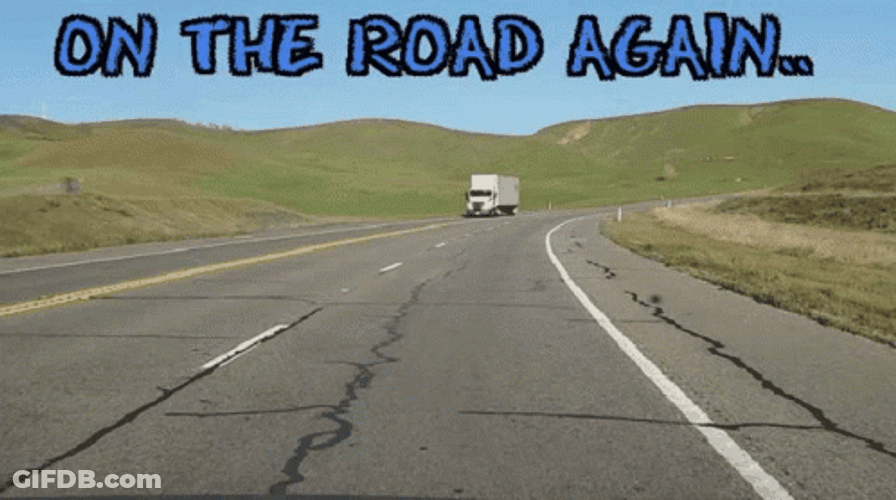 On The Road Again Driving Highway GIF