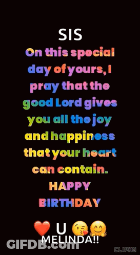 On This Special Day Of Yours , I Pray That The Good Lord Gives You All The Joy And Happiness That Your Heart Can Contain GIF