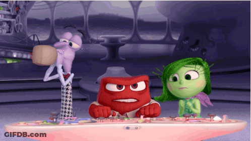 One Angry Cartoon Character At Table With Group GIF
