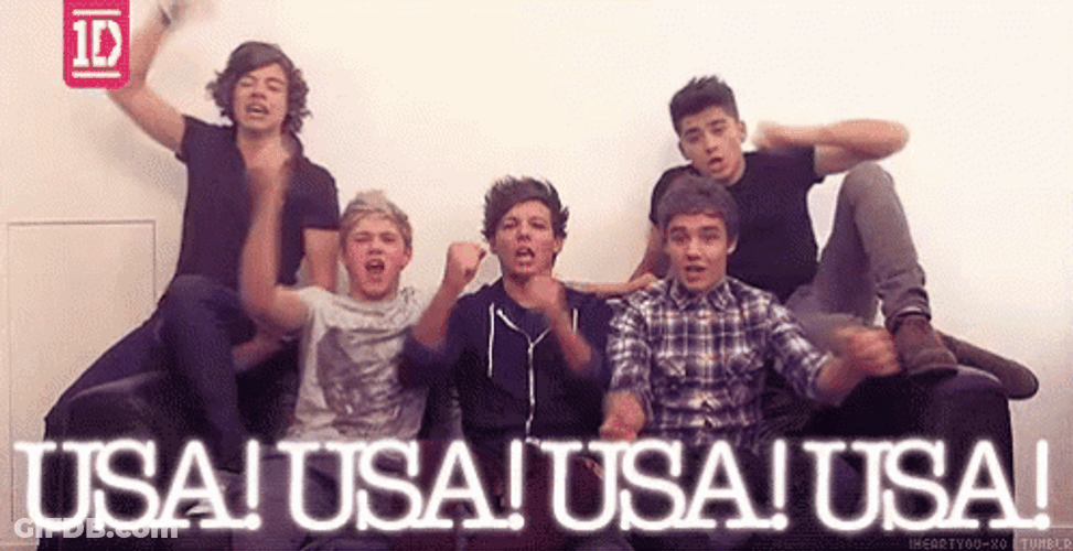 One Direction Cheering Usa GIF