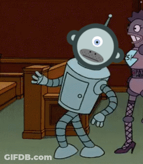 One Eye Robot Pimp Walk GIF