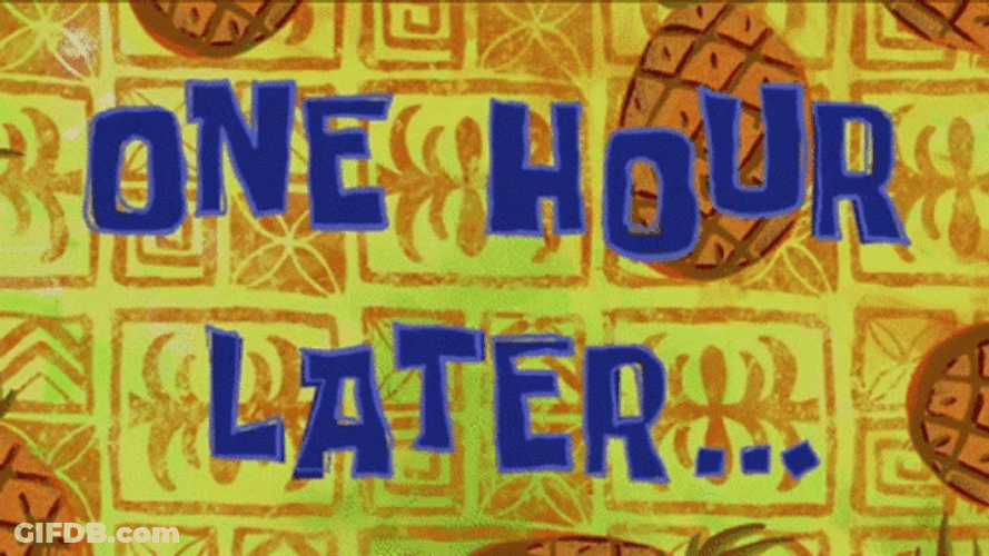 One Hours Later Blue Text GIF