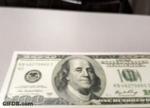 One Hundred Dollar Bill With Franklin GIF