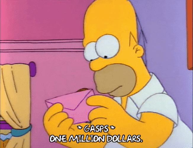 One Million Dollars Check Homer Simpson GIF