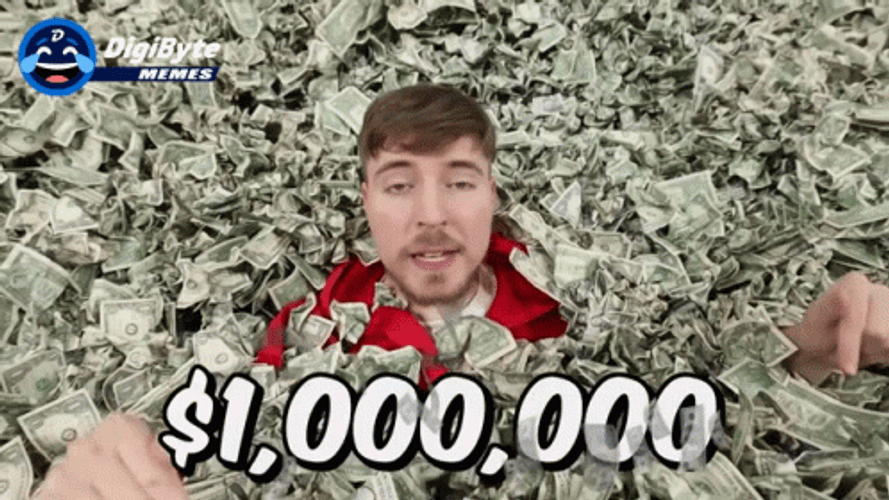 One Million Dollars DigiByte MrBeast GIF