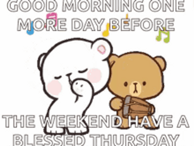 One More Day Dancing Animated Bears Milk Mocha GIF