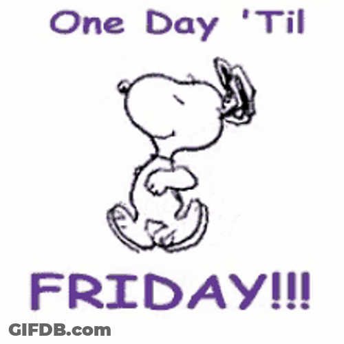 One More Day Friday Animated Dance Snoopy GIF