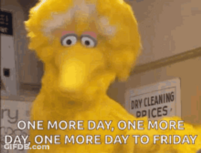 One More Day Happy Dance Big Bird Sesame GIF