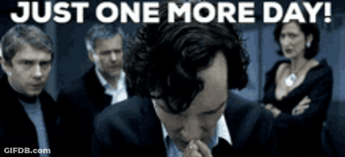 One More Day Sherlock Holmes Benedict Cumberbatch GIF
