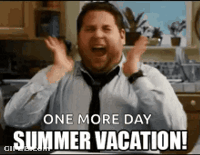 One More Day Summer Vacation Excited Jonah Hill GIF