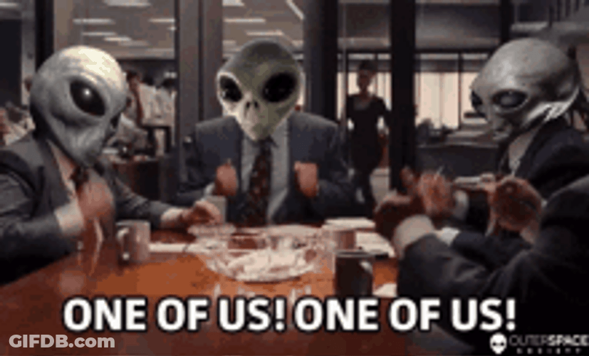 One Of Us Alien Heads Meme GIF