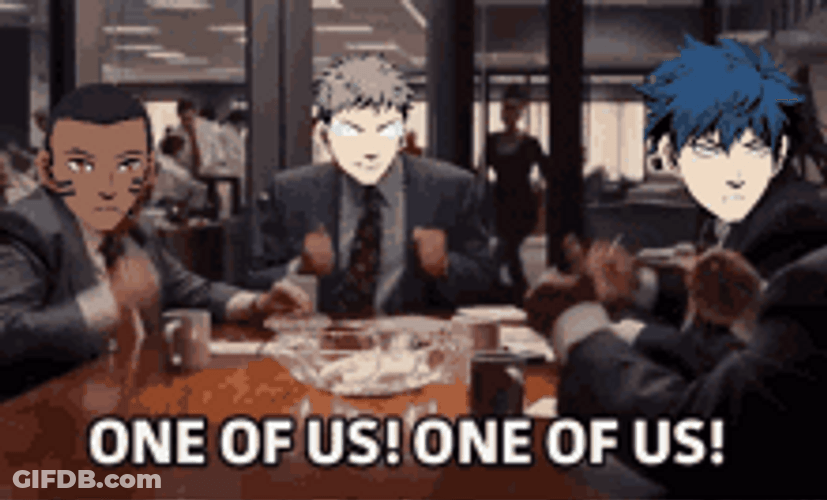 One Of Us Anime Boys Meme GIF