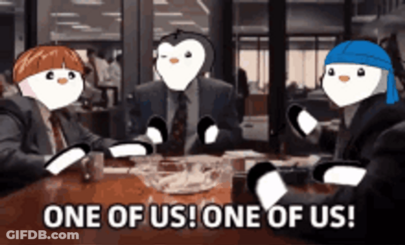 One Of Us Cute Penguins Meme GIF