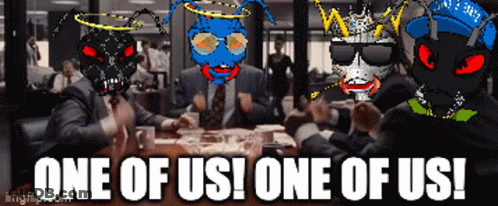One Of Us Group Sitting Around Table GIF