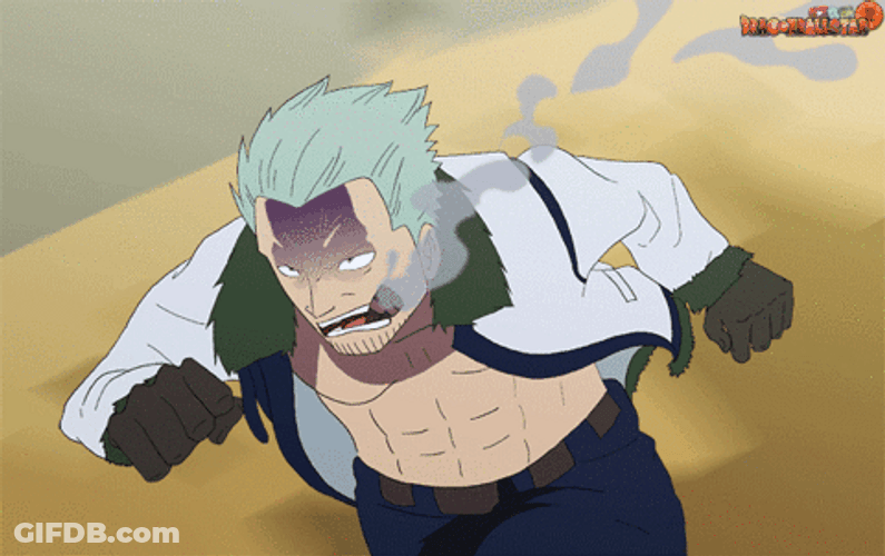 One Piece Anime Character Smoker Running While Smoking GIF