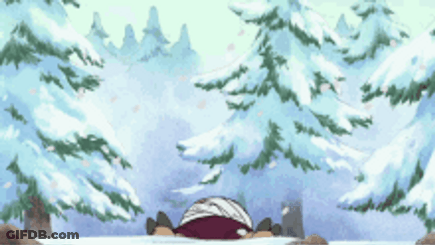 One Piece Chopper Bandage Lie Down  Snow GIF