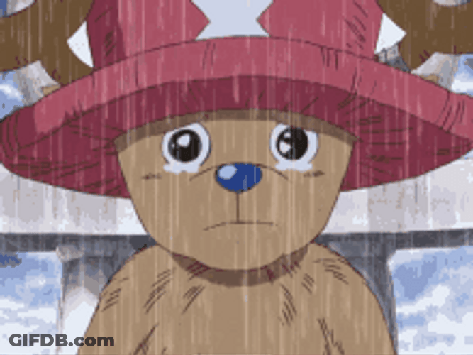 One Piece Chopper Crying Under Rain GIF