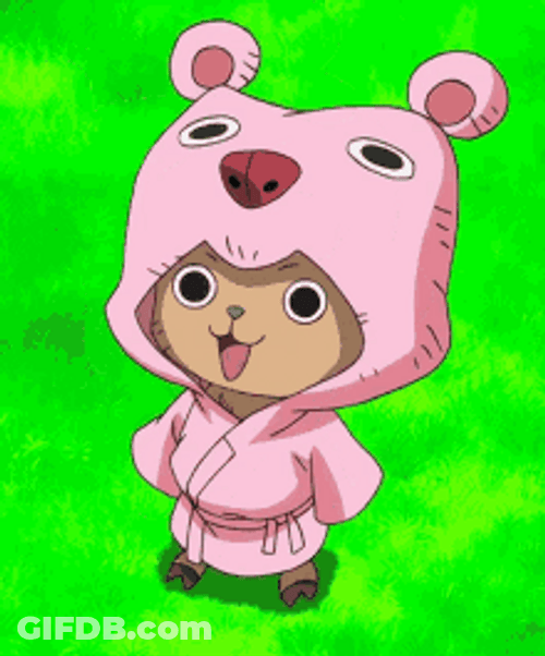 One Piece Chopper Cute Pink Onesie GIF