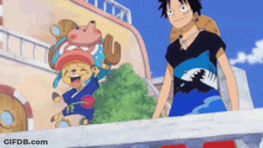 One Piece Chopper Dancing Front Monkey D. Luffy GIF