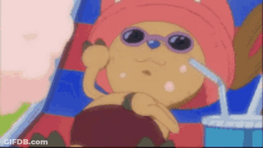 One Piece Chopper Eating Cotton Candy  Relaxing GIF