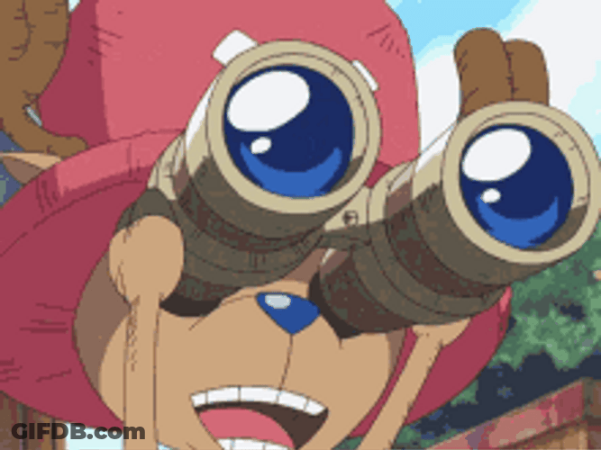 One Piece Chopper Enjoying Binoculars GIF