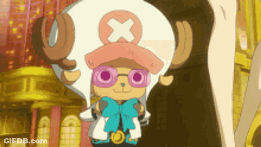 One Piece Chopper Fixing Bow Tie GIF