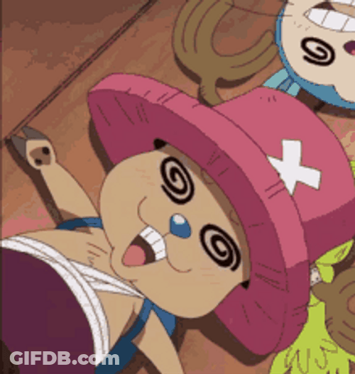 One Piece Chopper Lying Dizzy GIF